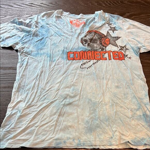 connected apparel Men's Blue Graphic Tee - Picture 1 of 4